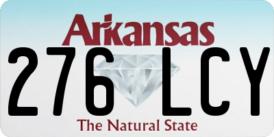 AR license plate 276LCY