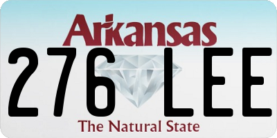AR license plate 276LEE