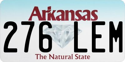 AR license plate 276LEM