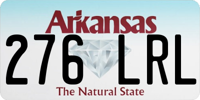 AR license plate 276LRL