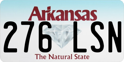 AR license plate 276LSN