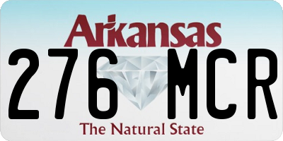 AR license plate 276MCR