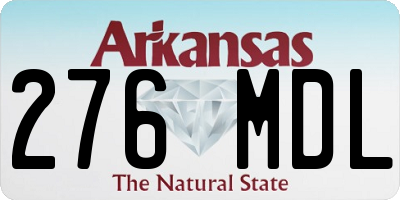 AR license plate 276MDL