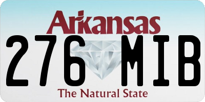 AR license plate 276MIB