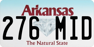 AR license plate 276MID
