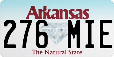 AR license plate 276MIE