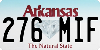 AR license plate 276MIF