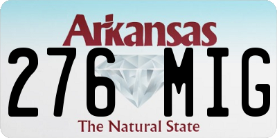 AR license plate 276MIG