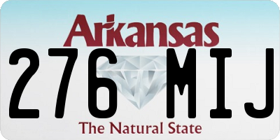 AR license plate 276MIJ