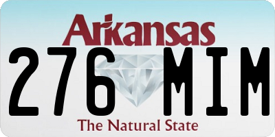 AR license plate 276MIM