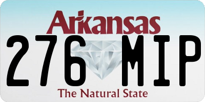 AR license plate 276MIP
