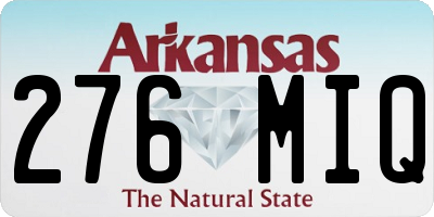 AR license plate 276MIQ