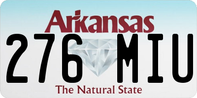 AR license plate 276MIU