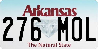 AR license plate 276MOL