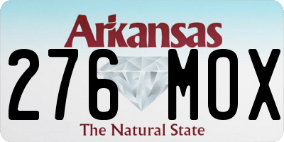 AR license plate 276MOX
