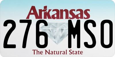 AR license plate 276MSO