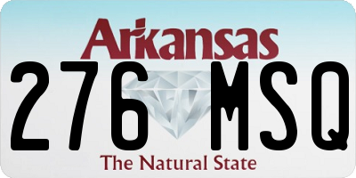AR license plate 276MSQ