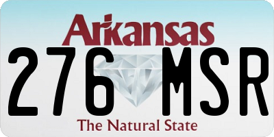 AR license plate 276MSR