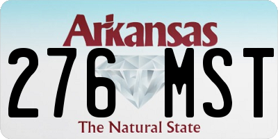 AR license plate 276MST