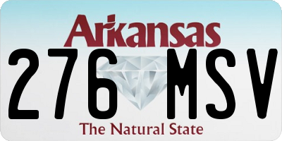 AR license plate 276MSV