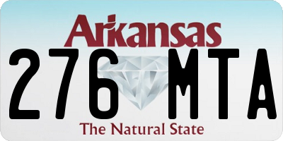 AR license plate 276MTA