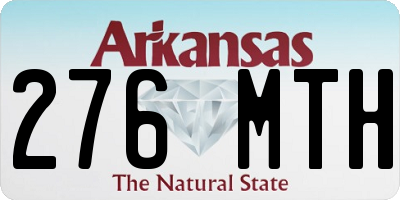 AR license plate 276MTH