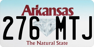 AR license plate 276MTJ