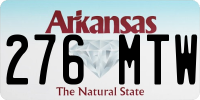 AR license plate 276MTW
