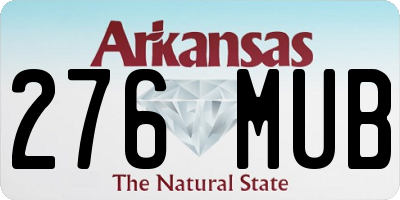 AR license plate 276MUB