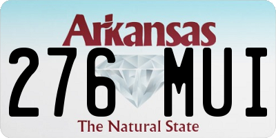 AR license plate 276MUI