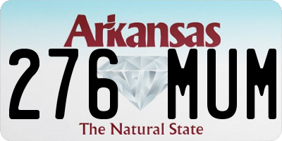 AR license plate 276MUM