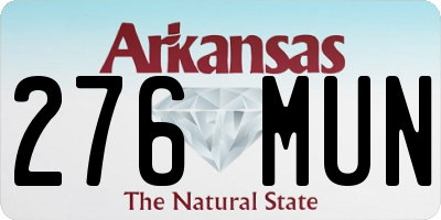 AR license plate 276MUN