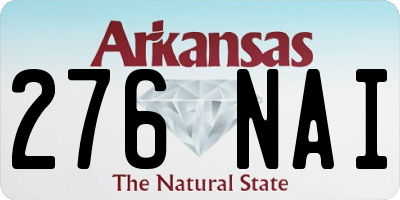 AR license plate 276NAI