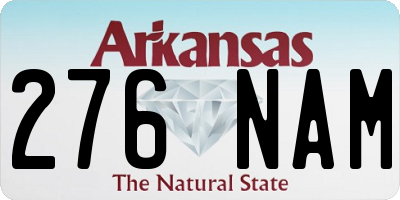 AR license plate 276NAM