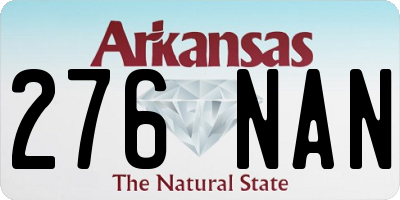 AR license plate 276NAN