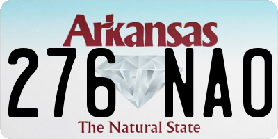 AR license plate 276NAO