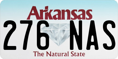 AR license plate 276NAS