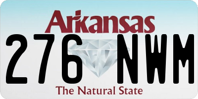 AR license plate 276NWM