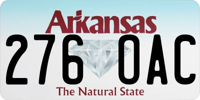 AR license plate 276OAC