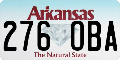 AR license plate 276OBA