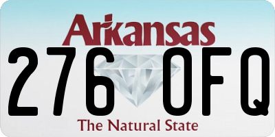 AR license plate 276OFQ