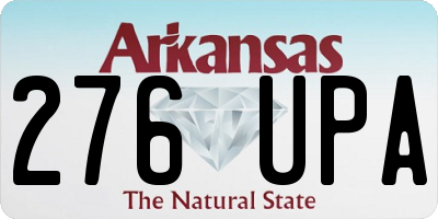 AR license plate 276UPA