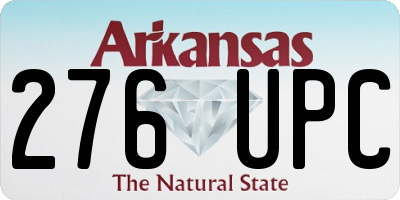 AR license plate 276UPC