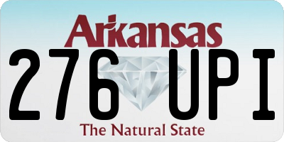 AR license plate 276UPI