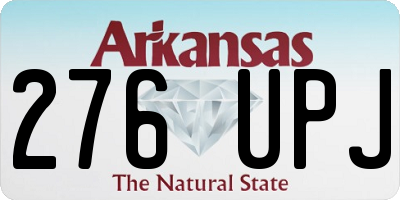 AR license plate 276UPJ