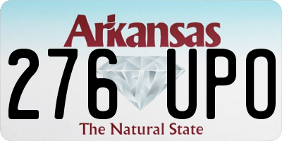 AR license plate 276UPO
