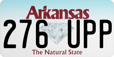 AR license plate 276UPP