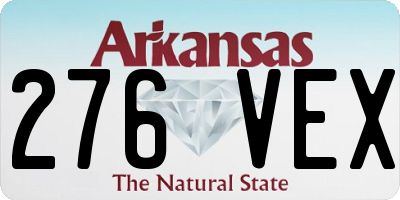 AR license plate 276VEX