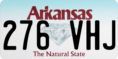 AR license plate 276VHJ