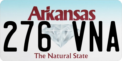 AR license plate 276VNA